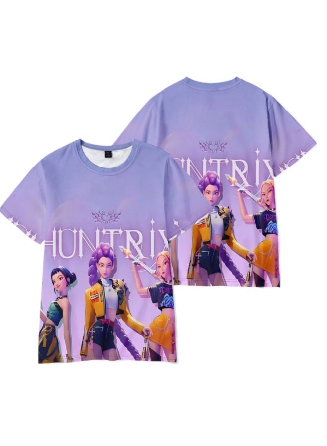 New Arrival 3D Graphic Print T-Shirt KPop Demon Hunters Anime Tee Short Sleeve Casual Top for Adults and Kids - Image 1